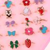 36Pcs Children Rings With Box Adjustable Rings Set Little Girls Cute Colorful Rings Dress Up Kids Gifts Jewelry Toy Finger Rings