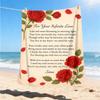 1pc Red Roses Love Poem Throw Blanket Polyester Fiber, Lightweight Flannel, Soft & Warm, All Season Use for Outdoor, Camping
