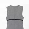 European and American autumn new women's clothing waist with belt crepe long sleeve waist thin dress