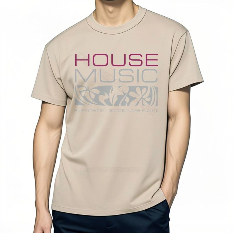 Tshirt Unisex Cotton Essential Teeshirts House Music Funky Design Travel Casual Tee Classic Daily Wear Streetwear Tshirts