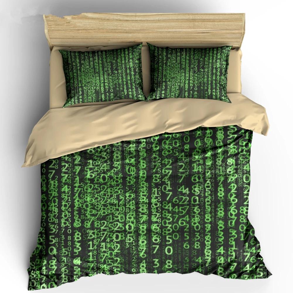 

Пододеяльник для программиста Кинг/Квин сайз зеленый двоичный принт код программирования данные постельный комплект компьютерная программа число пододеяльник EU single(135x200cm)
