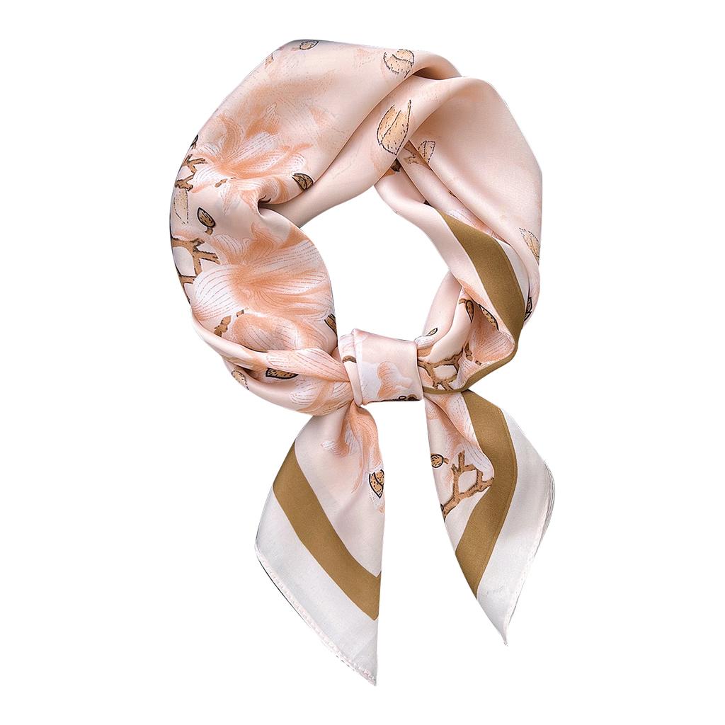 1116 New Magnolia Elegant Temperament Square Scarf Women's Commuter Shirt Scarf Multifunctional Decorative Silk Scarf