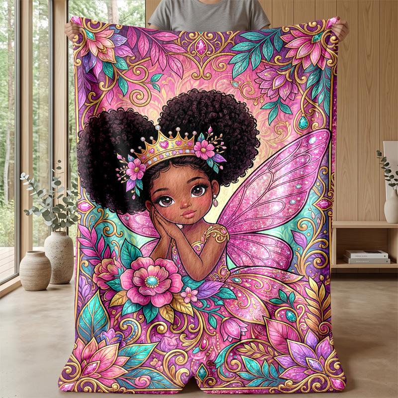 Fairy Dreams In Colors Theme Blanket Lightweight Warm Flannel Blanket Decorative Throw Blanket for Home Decoration