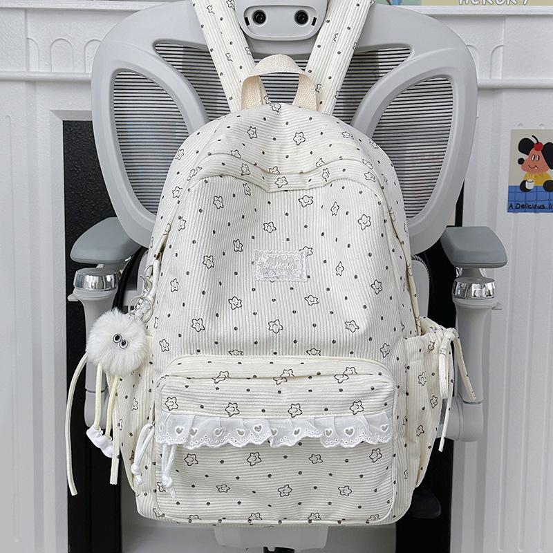 Schoolbag New Backpack Female Korean Version Ins Literary Small Fresh Wind Junior High School Student Backpack Large Capacity Casual Backpack