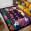 Haunted House Pumpkins Crystal Velvet Chair Mat Area Rug - Non-Slip, Floor Mat, Office Desk Chair Rugs, Bedroom Decor.Christmas Gift-1106066