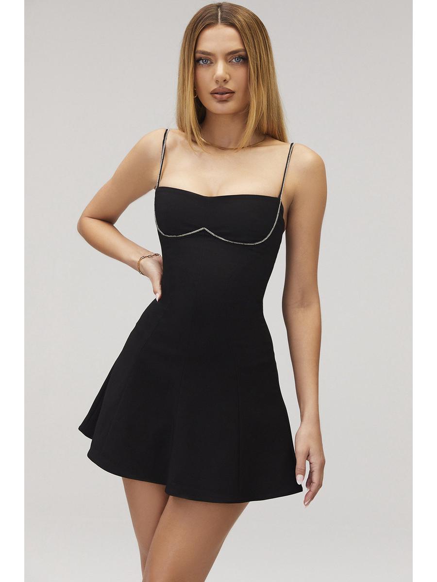 

Самое продаваемое сексуальное платье на тонких бретельках, подчеркивающее талию Large чёрный