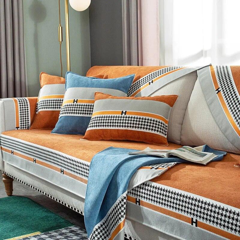 Chenille Fabric Sofa Cover Anti-slip Protector Seat Cover European Couch Cover Sofa Towel for Living Room Decor New sofa cushion