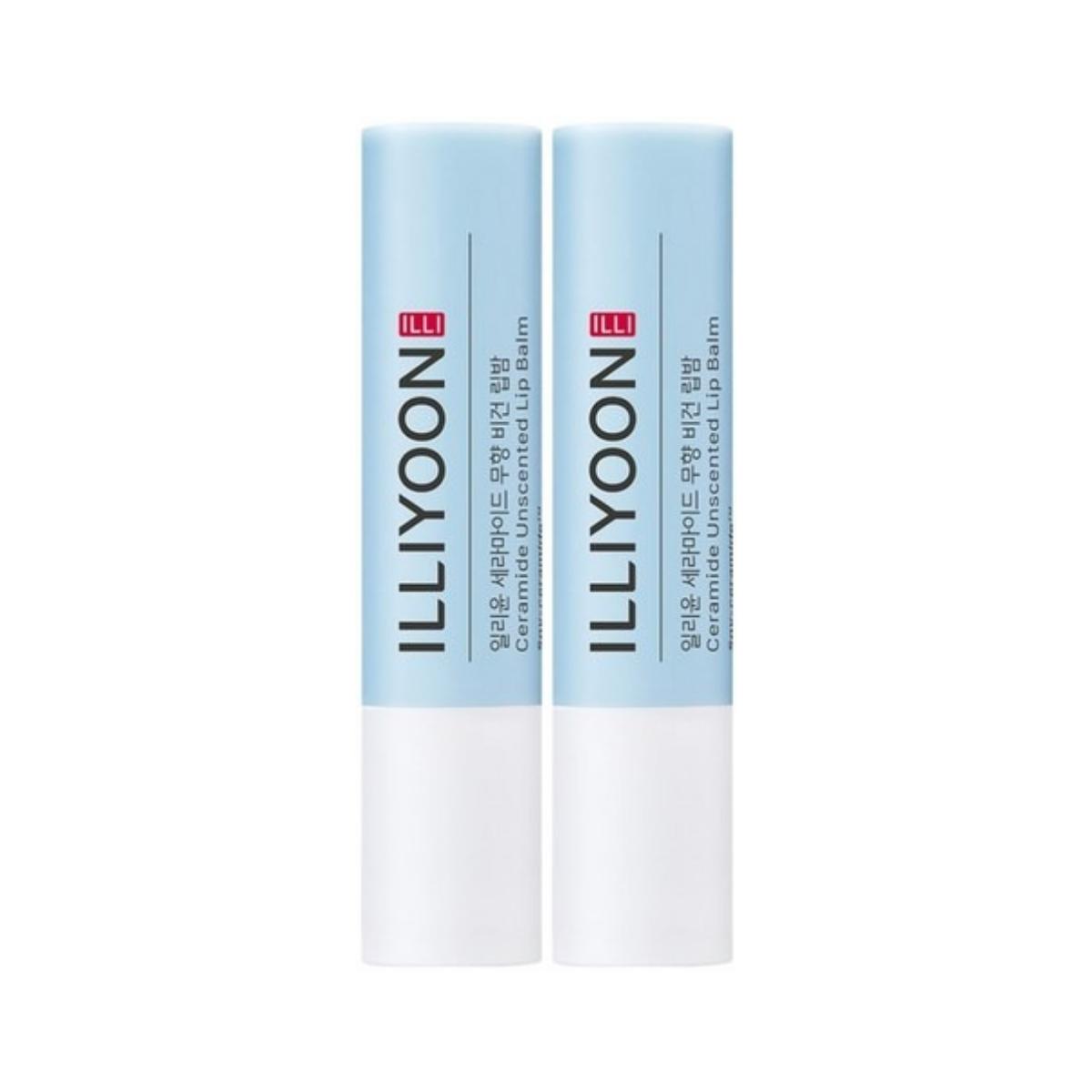 Illiyoon Ceramide Unscented Vegan Lip Balm Deep Hydration Smooth Lips 3.2g 2 Pack Set