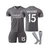 (28(150-160 CM)) Wygodny 2425 Real Madryt Trzeci VALVERDE #15 Dres Treningowy Z Skarpetkami