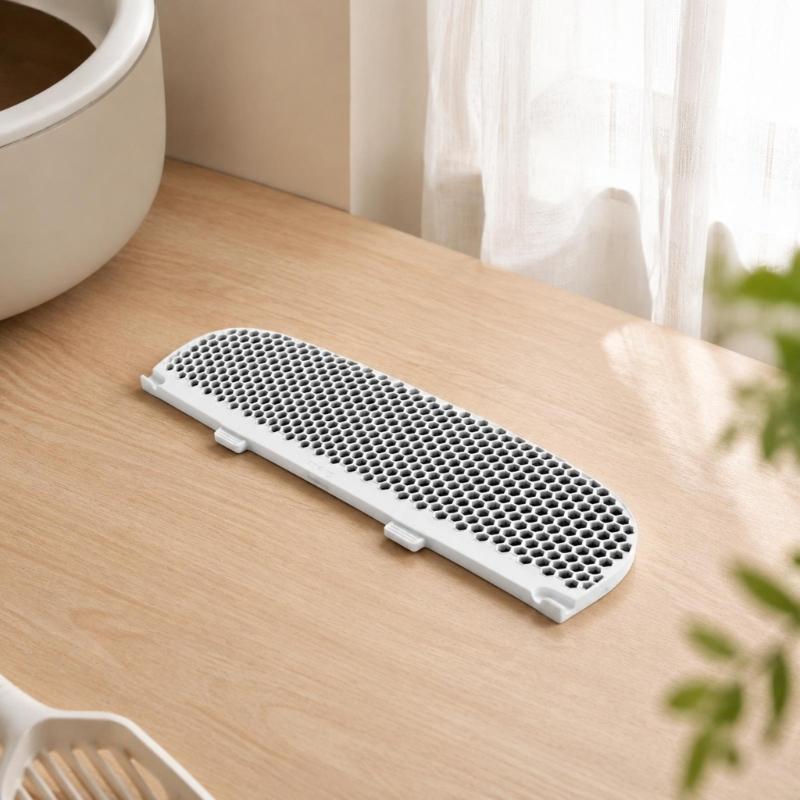 Fine-Particle Pet Bedding Filter Sifter for Automatic Waste Systems, Single White Replacement Component with Dense Cellular Openings