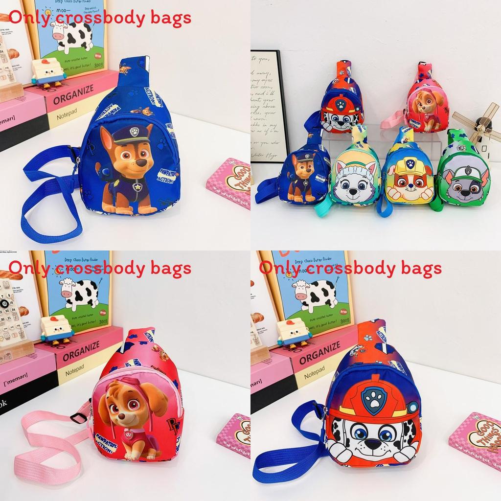 Kids Cartoon Nylon Chest Bag With Paw Patrol Chase Print Design For Preschoolers