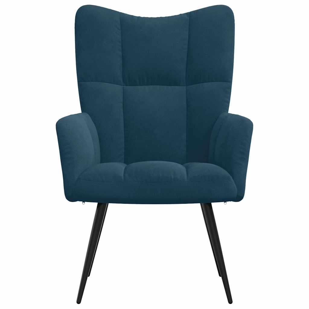 Vidaxl Armchair, Blue, Upholstered In Velvet