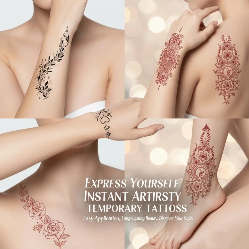 Mehndi Designs Henna Tattoo Stickers Flower Hand Tattoo Body Art Sticker  Summer Vacation