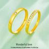 Vietnam Sand Gold Love Couple Rings: Elegant Brass Gold-Plated Wedding Bands for Men and Women