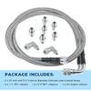 6AN 52" Transmission Fluid Oil Cooler Hose Line Kit TH350 Transmission Cooler Lines for Trucks 700R4 TH400