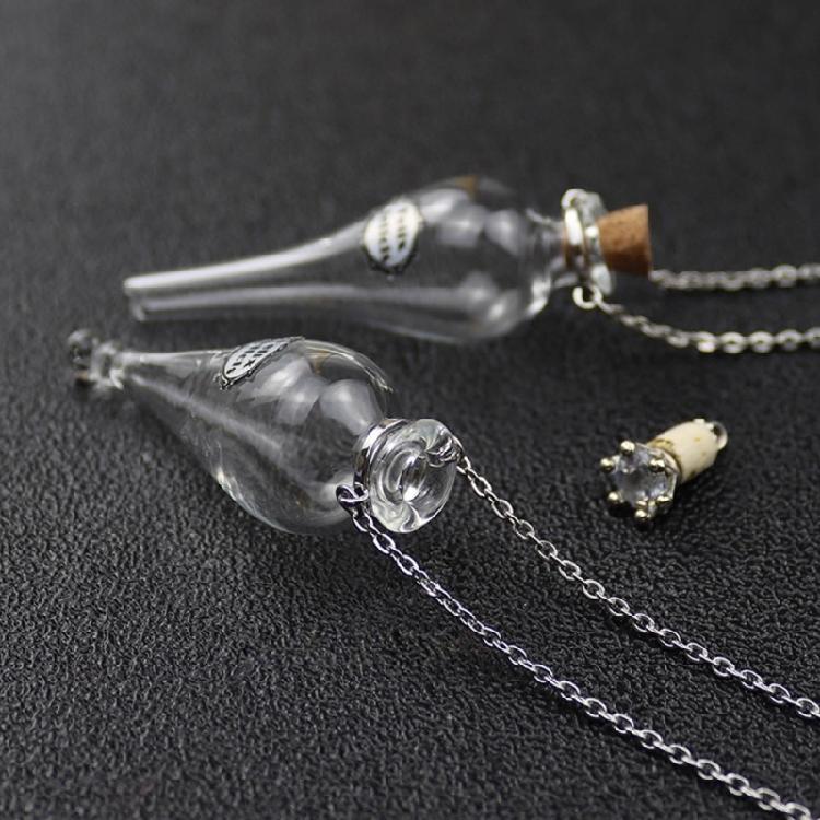 DIY Glass Bottle Necklace with Cork Stopper Wishing Potion Lucky Charm Choker