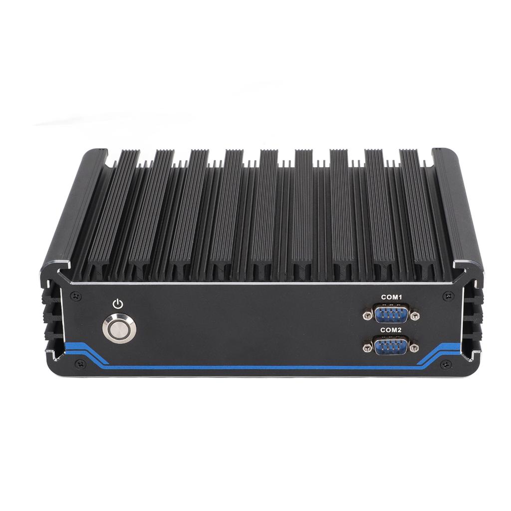 Industrial Computer 4 Way POE Port Mini Computer Good Heat Dissipation Fanless Industrial PC 100‑240V EU Plug