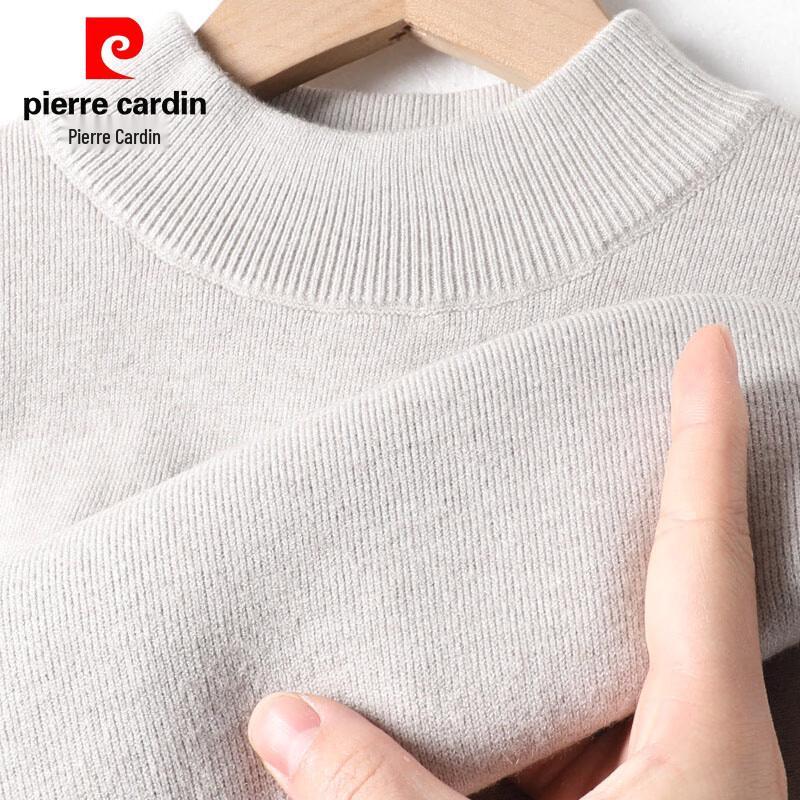 Pierre Cardin Men's Fleece-Lined Semi-High Collar Pullover Sweater