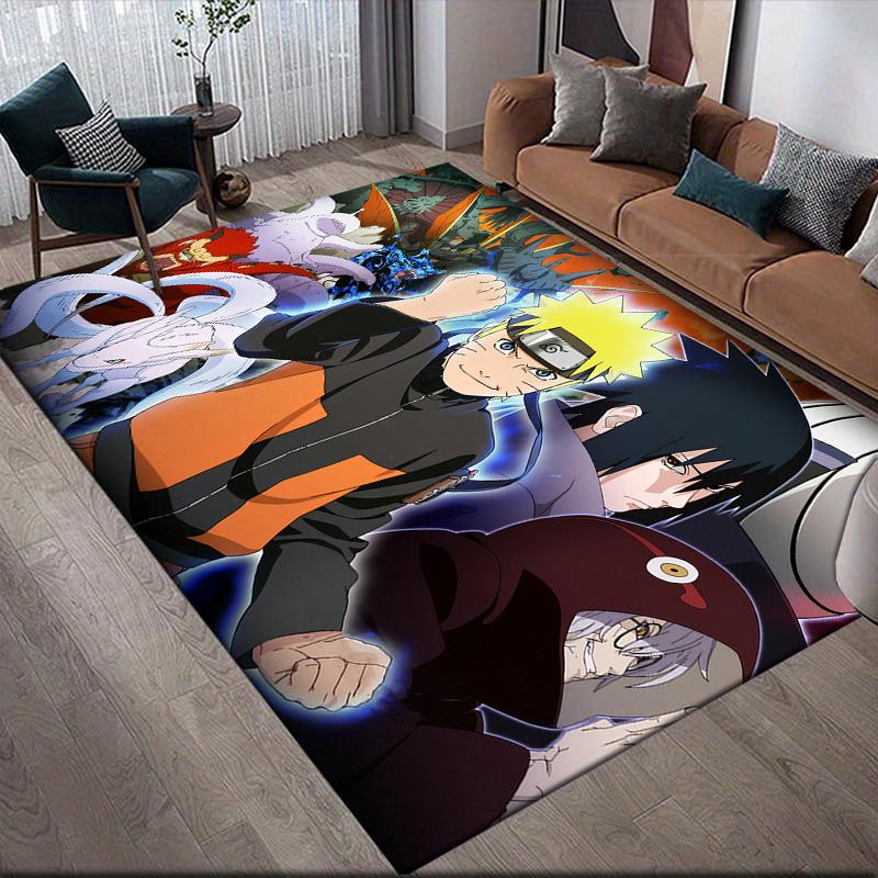Naruto Anime Collection Square Area Rug, Non-Slip Floor Mat for Home Office, Perfect Gift for Naruto Fans.chl