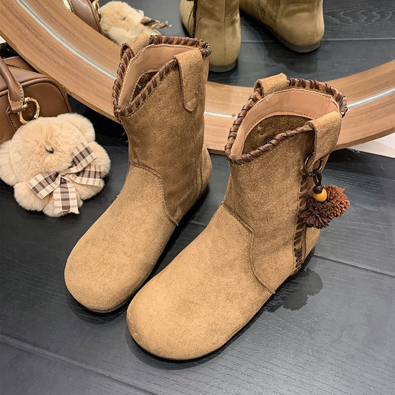 Ethnic style women's short fashion hundred soft elastic comfortable ankle boots shock absorption anti-skid casual sports Martin boots