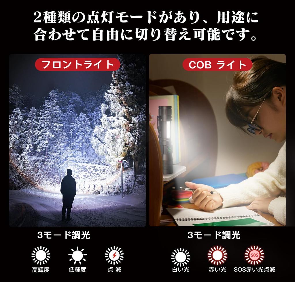 Kaiyu Electric Compact LED and Disaster Strongest COB Work IPX6 7 Dimmable Perfect for Night Nighttime Power Japanese Instruction USB Rechargeable