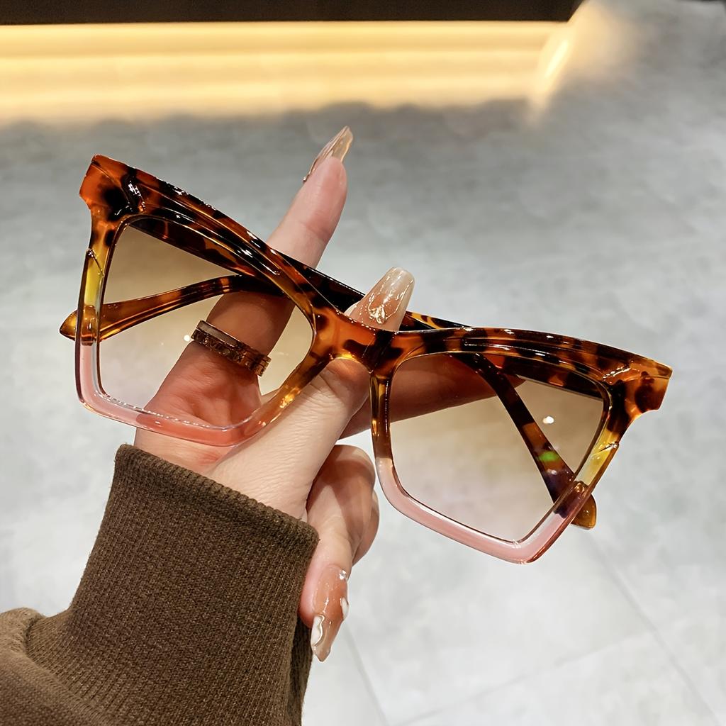 Y2K Fashion Cat Eye Sunglasses Trendy Party and Vacation Wear Hiking Travel Gradient Lens PC Frame, AC Lens, Decorative Glasses