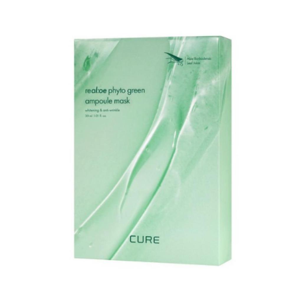 Kim Jeong Moon Aloe La Sense Aloe Cure Real Aloe Phyto Green Ampoule Mask — 30 Ml × 10 Sheets — 1 Pack