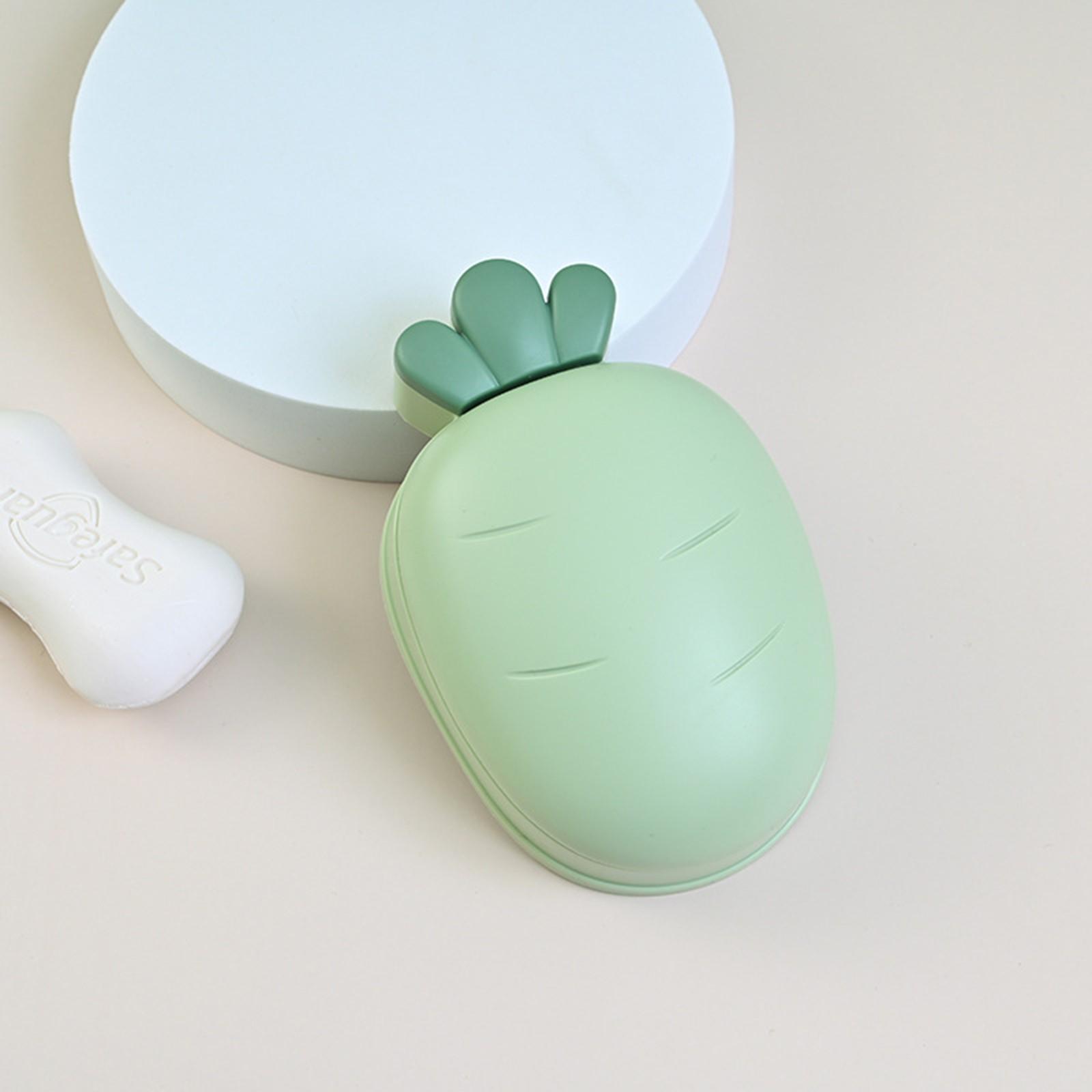 Small Carrot Soap Box Creative Bathroom Three-dimensional Soap Box Toilet зелёный