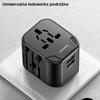 Usams Adapter Siec. 2Xusb T55 12W4W1 Us/Au/Eu/Uk Czarny/Black Cc173Tc01 (Us-Cc173) Univesal Travel Charger
