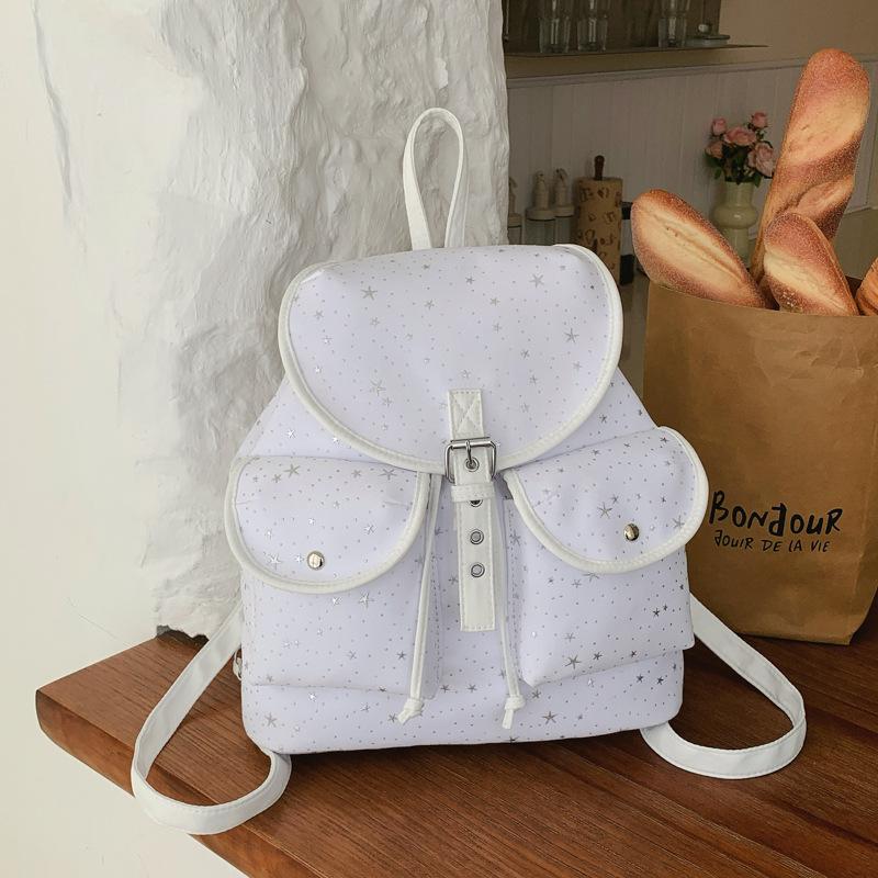 Schoolbag Korean Version of Casual Large-capacity Bag Women's 1011 Spring New Star College Student Backpack Fashion Travel Schoolbag