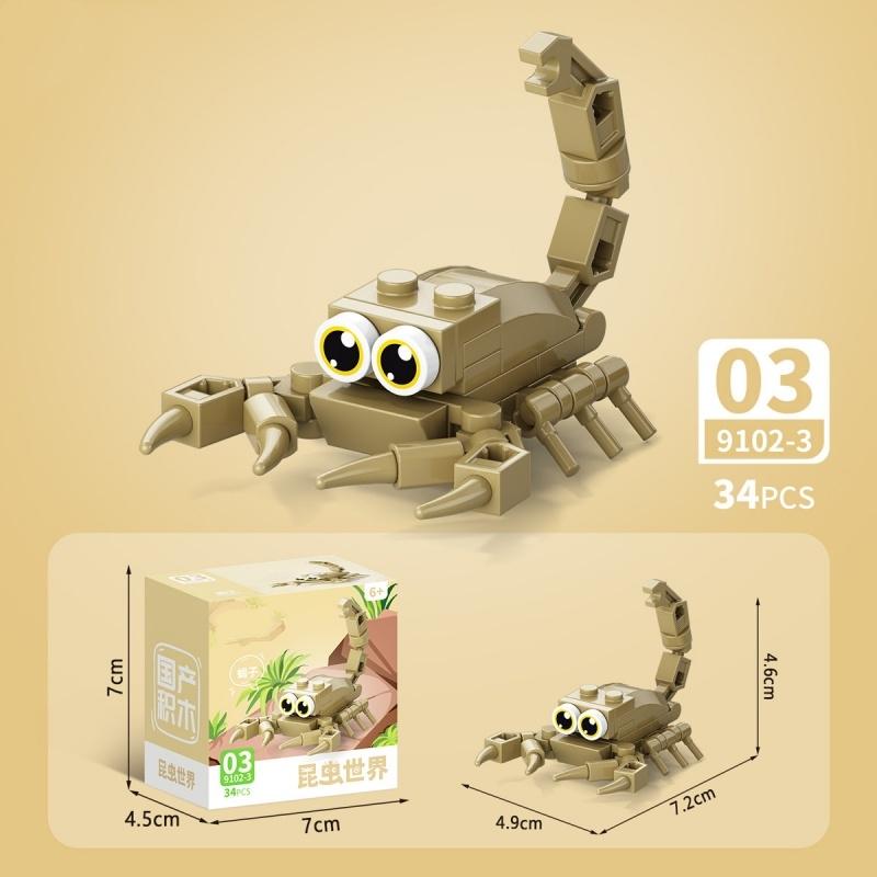 Insect Building Blocks Children's Educational Cognitive Toys Surprise Birthday Gift Ladybug Butterfly Assembled Model Ornaments