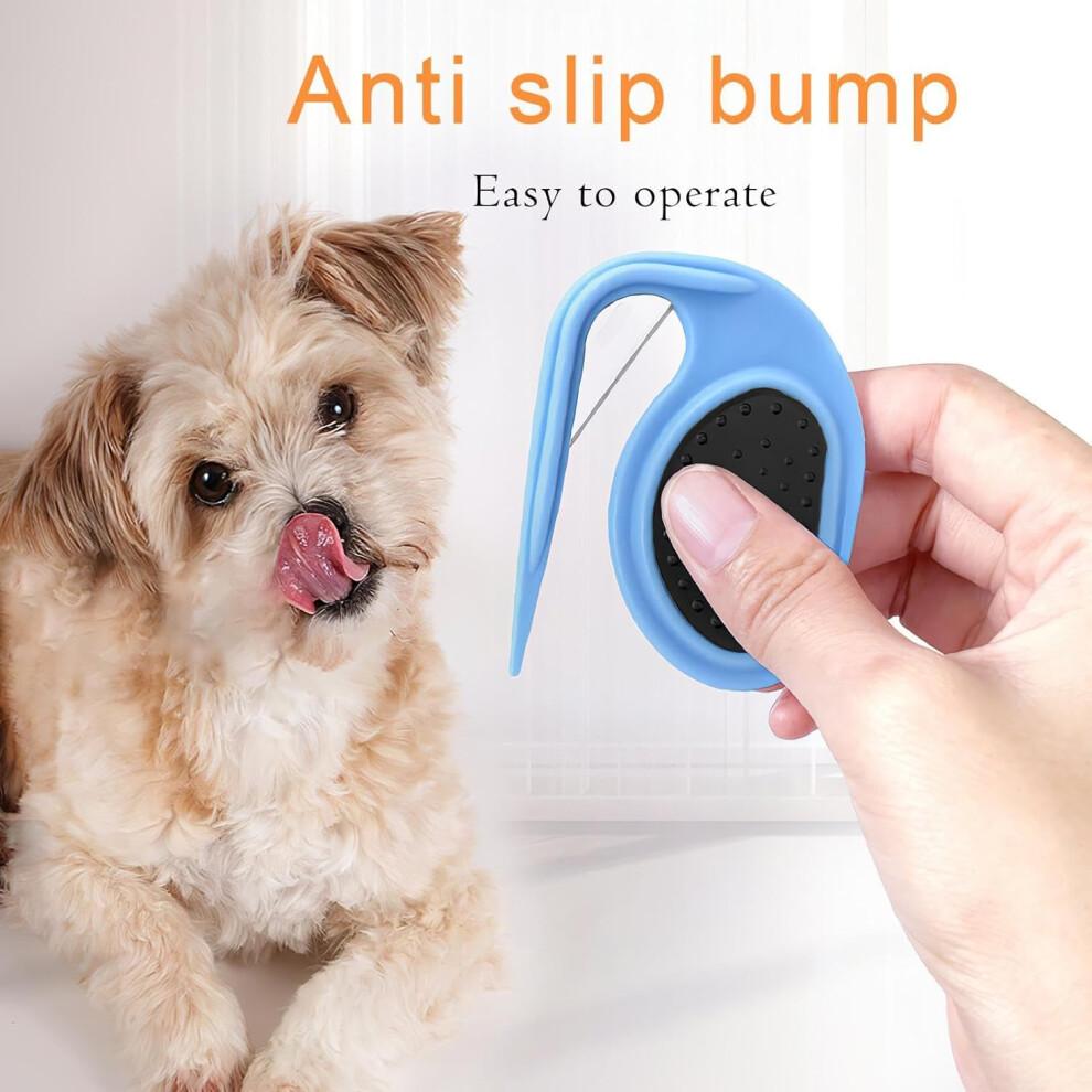 Cat Detangling Tool Stainless Steel Hair Remover For Cats, Non-Slip Ergonomic Grooming Comb, Blue