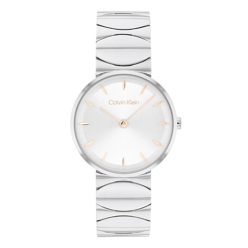 Calvin Klein Quartz Watch Steel Bracelet Silver Dial Fashion Women watches 25100042CK 25100042-1 Silver