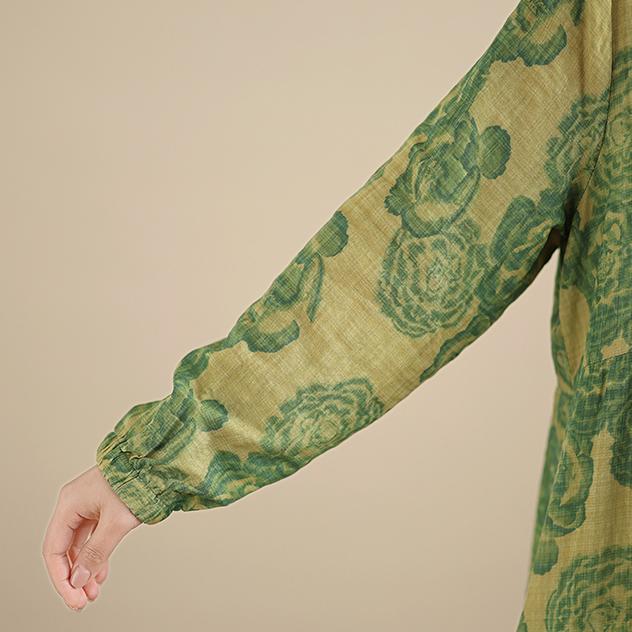 DIMANAF Women Plus Size Spring Summer New 2026 Vintage Long Dress Loose Oversize Long Sleeve Maxi Floral Print