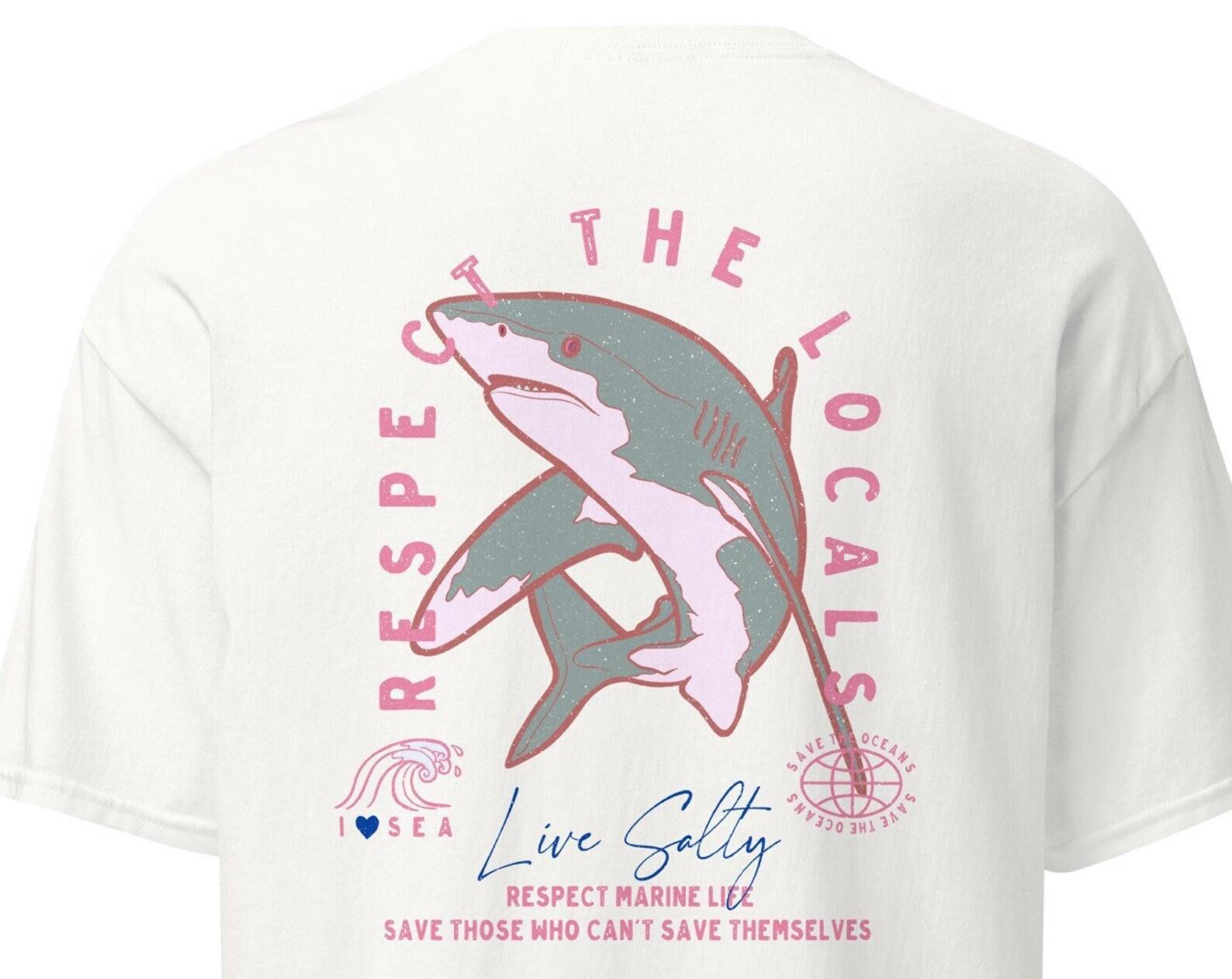Shark Week Cotton Tee, Respect Locals, Save The Sharks 3XL