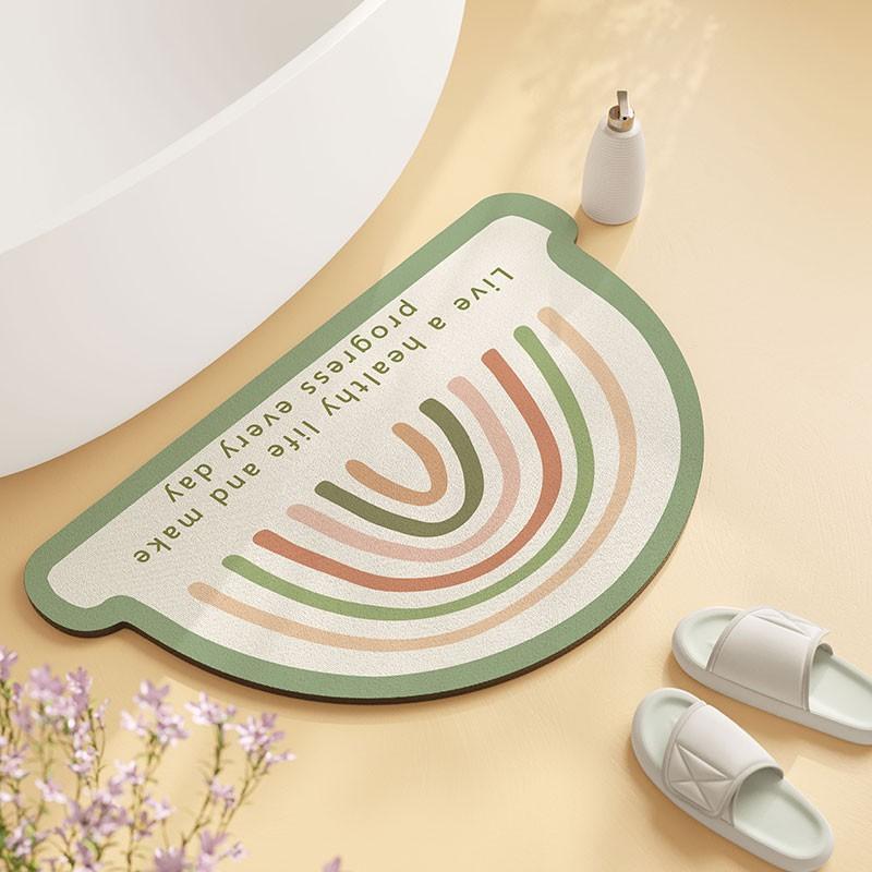 Rainbow Bathroom Floor Mat Bathroom Anti-slip Mat Bathroom Door Water Absorption Soft Diatom Mud Shower Floor Mat