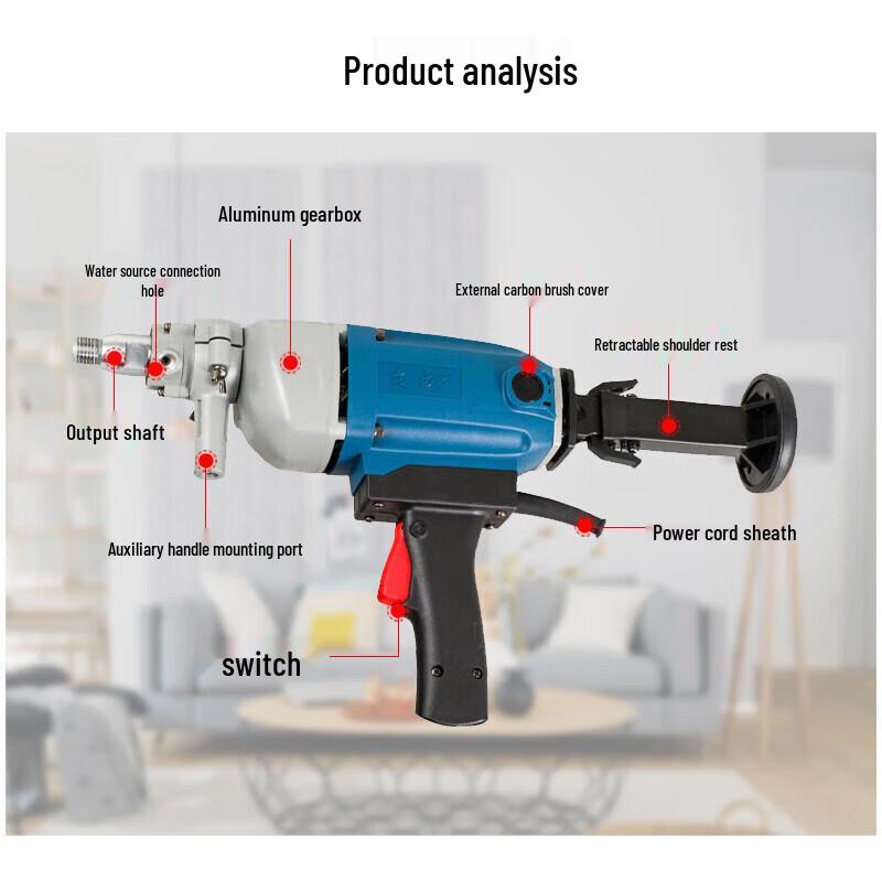 Dongcheng Diamond Core Drilling Machine CN Plug (adapter Included)