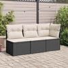 VidaXL Garden Corner Sofa with Cushions, Seat with Backrest, Outdoor Patio Backyard Terrace Furniture, Black 366012