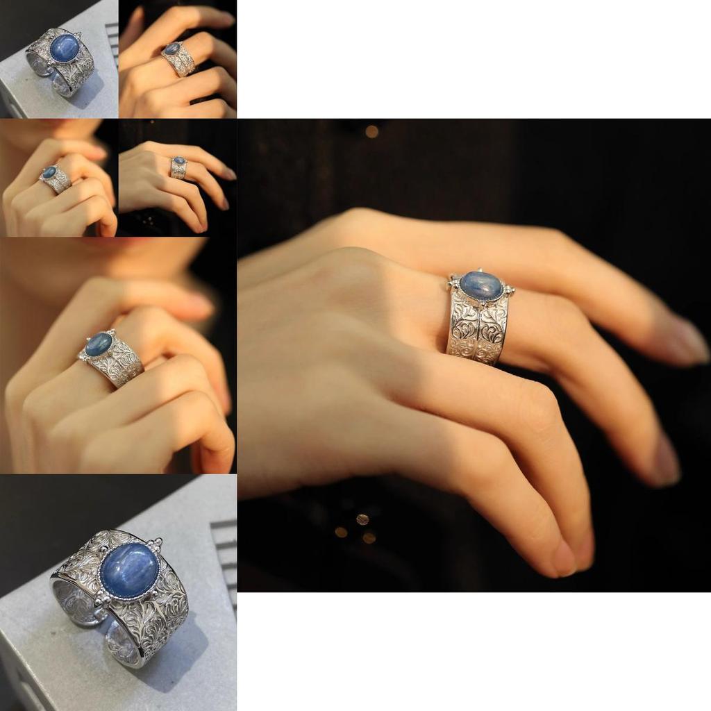 Vintage Retro Breiter Verstellbarer Geometrischer Kupferring für Damen