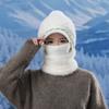 Fleece Verdickte Gestrickte Thermomütze Damen Wollmütze Outdoor Winddicht Halsbedeckung Einteilige Mütze