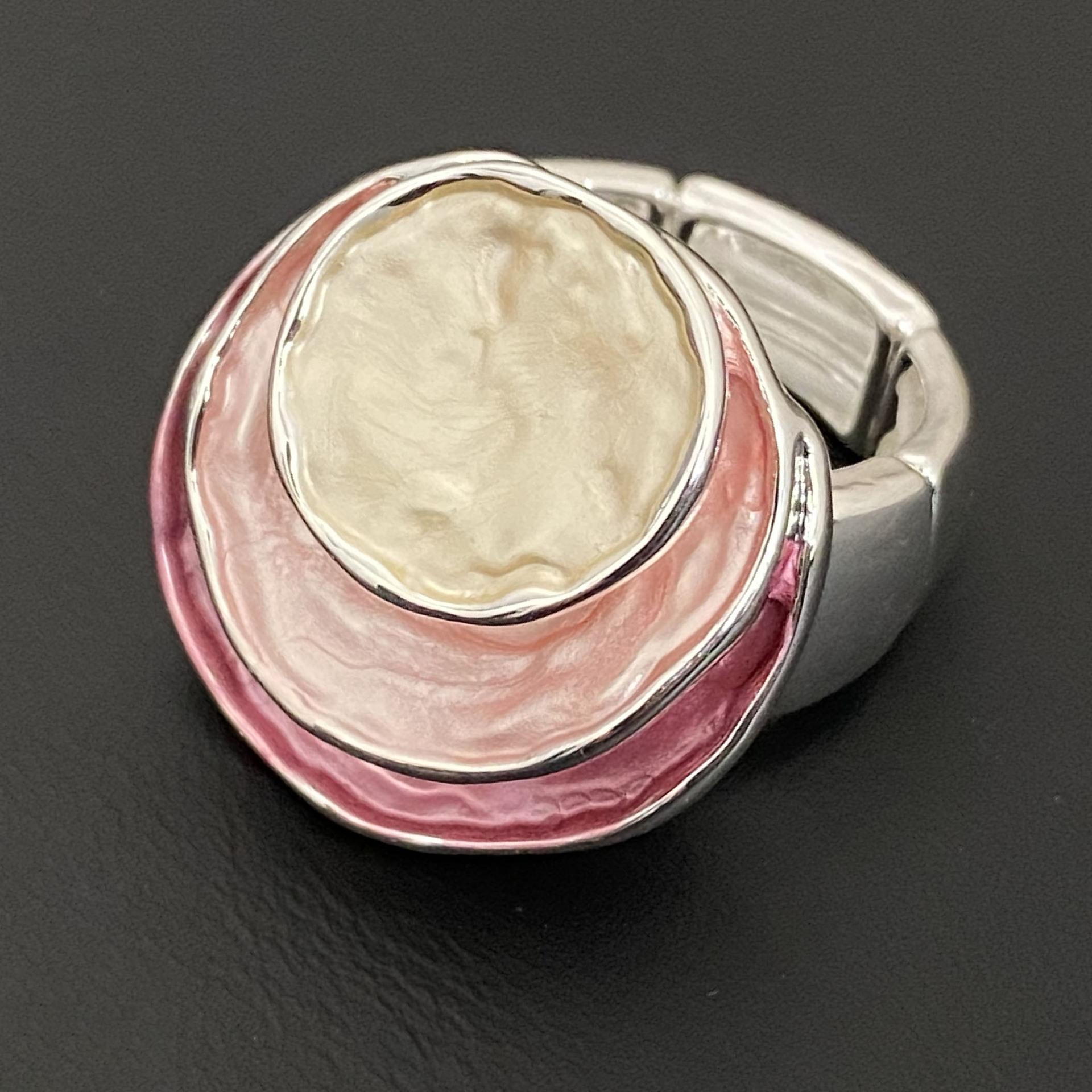 

Оригинальное трехслойное круглое кольцо, капающее масло, экологически чистое женское кольцо, красочная искусственная картина маслом, преувеличенное эластичное кольцо