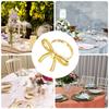 Napkin Rings Gold Metal Bow Shape Elegant Napkin Buckle Set For Table Dining Decor Party Wedding Christmas Thanksgiving Easter