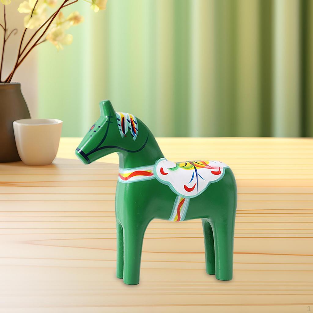 Dala Horse Figurine, Statue, Classic Color Painting, Novel Swedish Statue for