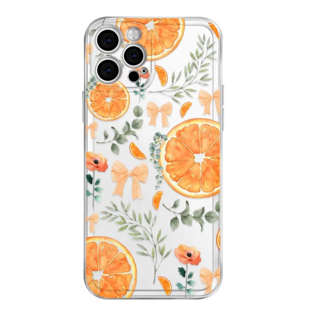 Summer Oranges Clear Phone Case For Samsung Galaxy S26 S25 Ultra S24 S23 FE S22 S21 Plus S20 A73 A72 Silicone Shockproof Cover