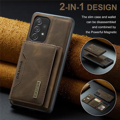 Para 2 em 1 Capa de couro magnética removível para Samsung Galaxy A54 A34 A14 A73 A53 A33 A13 A72 A52 Capa carteira Porta-cartões Bolso