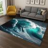 Blue Sea Waves Scenery Carpet Rug for Bedroom Living Room Sofa Playroom Doormat Home Decor,Kid Game Area Rug Non-slip Gift