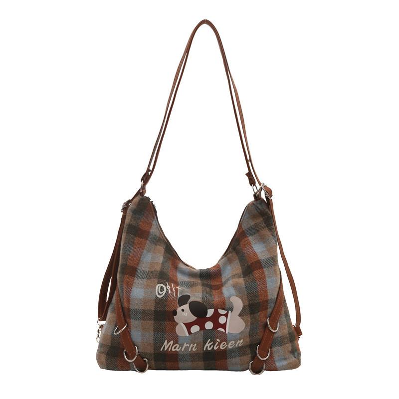Woolen Tote Bag For Women Large Capacity With Zipper Closure For Daily Use