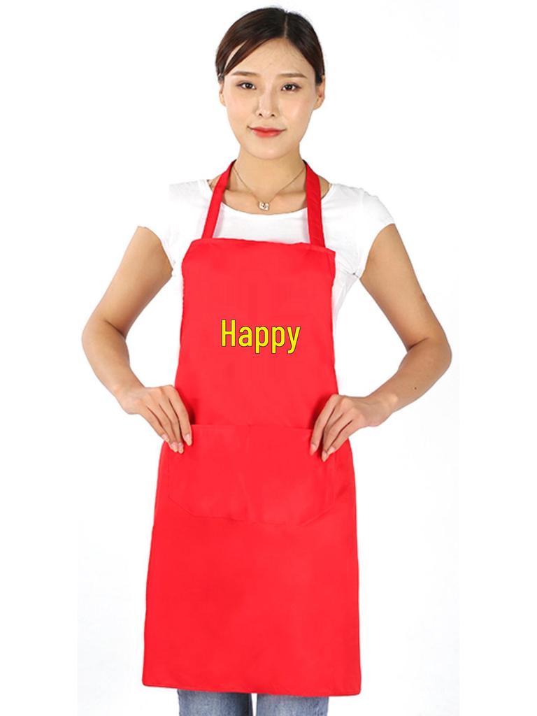 Wedding Aprons with Red Sleeves and Custom Printed Logo - Perfect for Birthdays, Banquets, Gifts, and Events.
