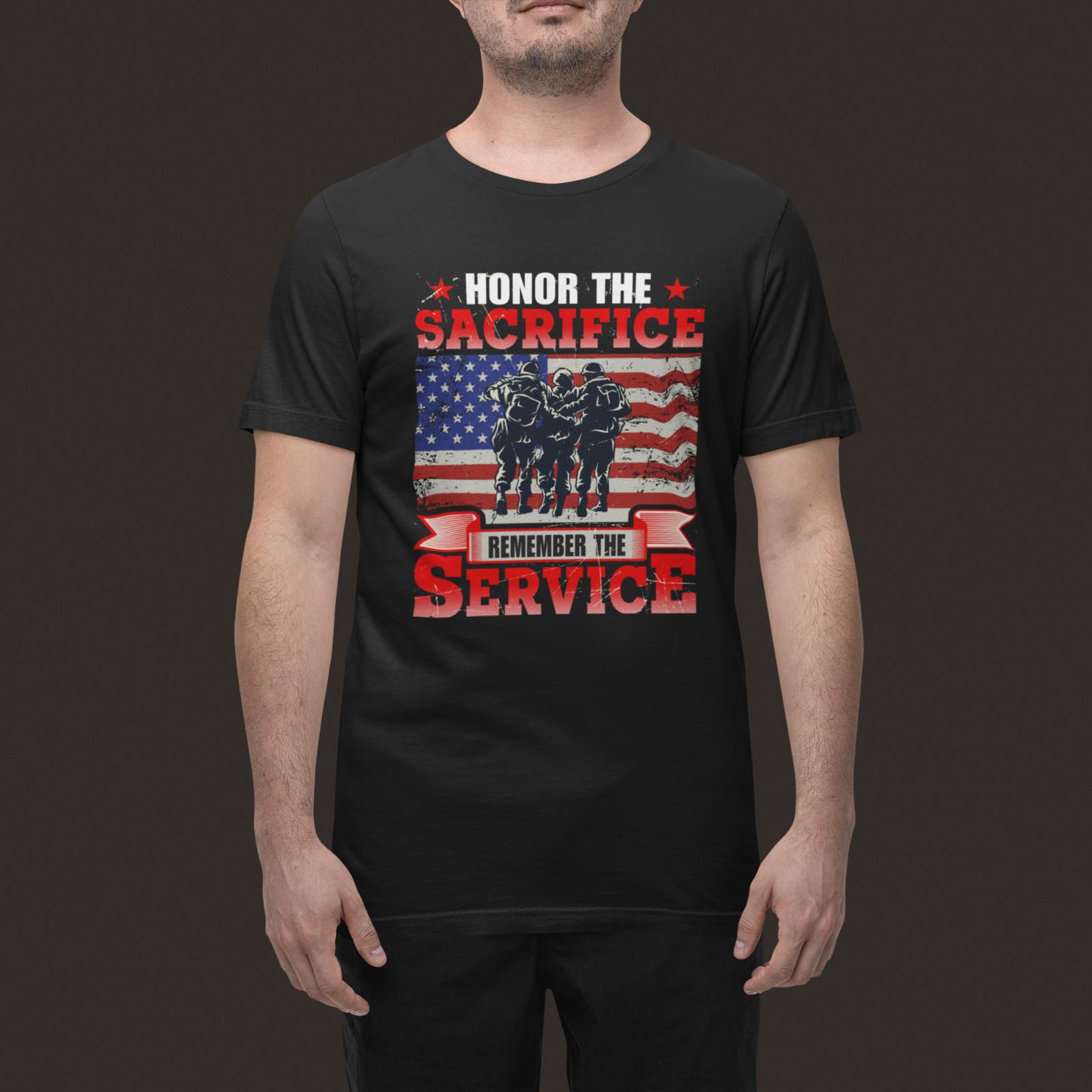

Honor the Sacrifice T-Shirt Mens Womens Tees Top Military Veteran Graphic Tee Patriotic Gift for Hero 3XL