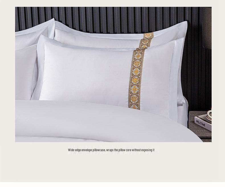 Pure White 3-Piece Hotel Linen Set: Thick Bed Sheet & Duvet Cover for Homestay